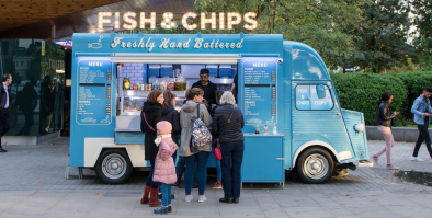 Teal Fish and Chips food truck