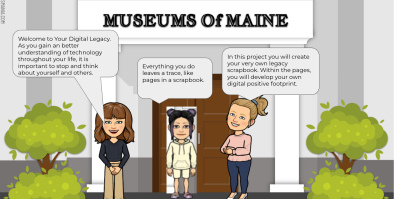 People standing outside the Museums of Maine talking about the upcoming project.