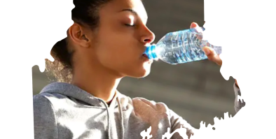 Girl drinking bottled water