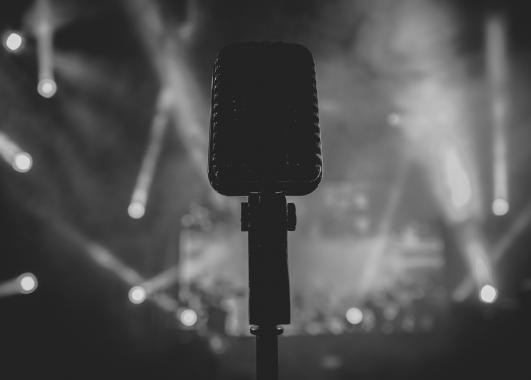 microphone on a stage