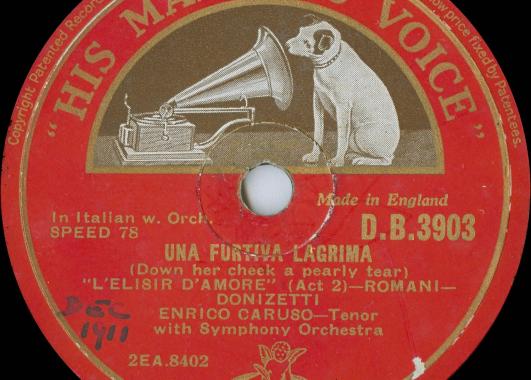 Old time record with dog and phongraph