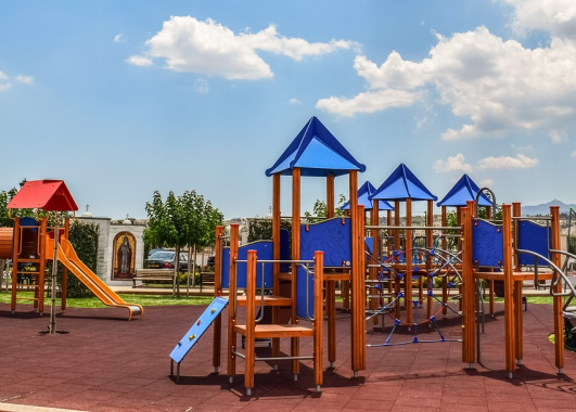 Empty colorful playground on a sunny day